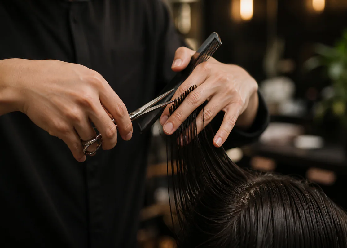 Precision haircut in progress